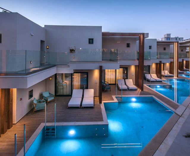 Noble Hotel Suites Gouves Crete Swim Up With Share Pool 3000 Block F JF 7673